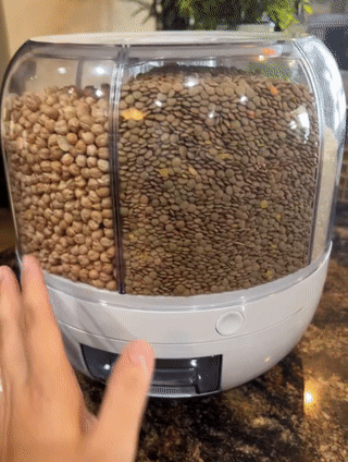 360° Rotating Rice, Grain Dispenser for Kitchen Storage